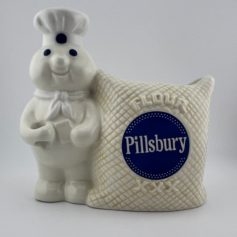 Pillsbury Doughboy Flour Sack Pencil Memo Holder 2000 Ceramic